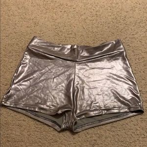 Silver Spandex Dance Shorts